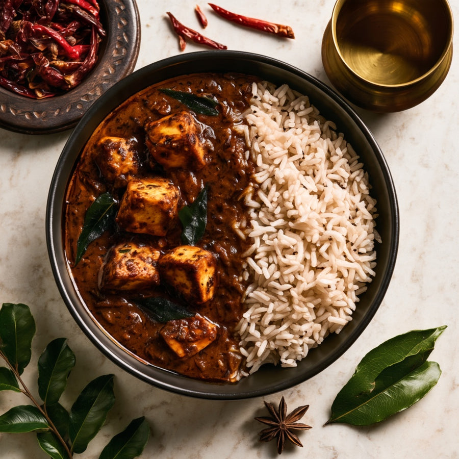 Paneer Milagu Masala with Ponni Rice
