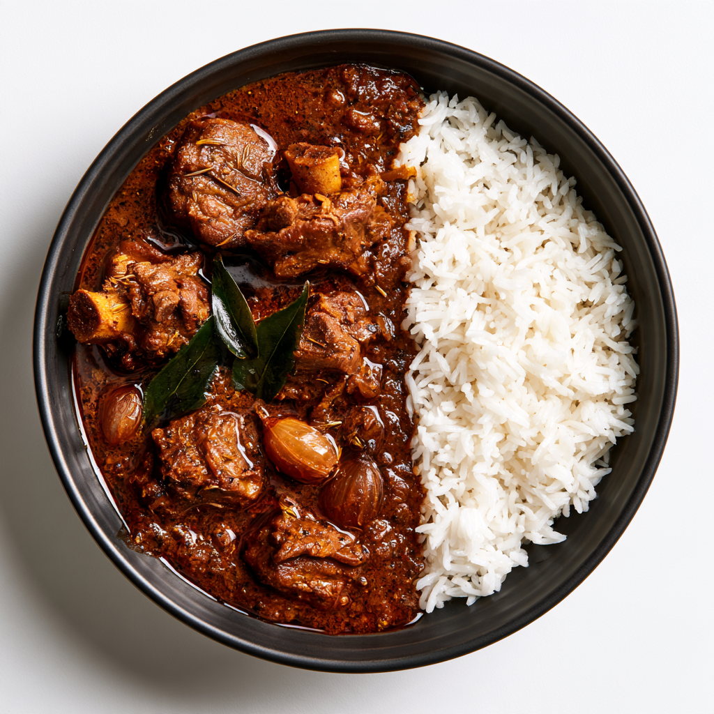 Chettinaad Mutton Curry with Cumin Rice